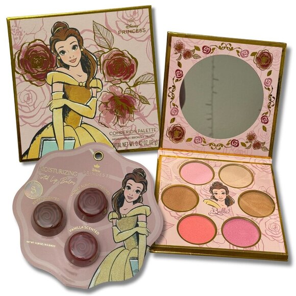 Disney Princess Belle Complexion Palette & Lip Balm - NWT - Picture 1 of 10